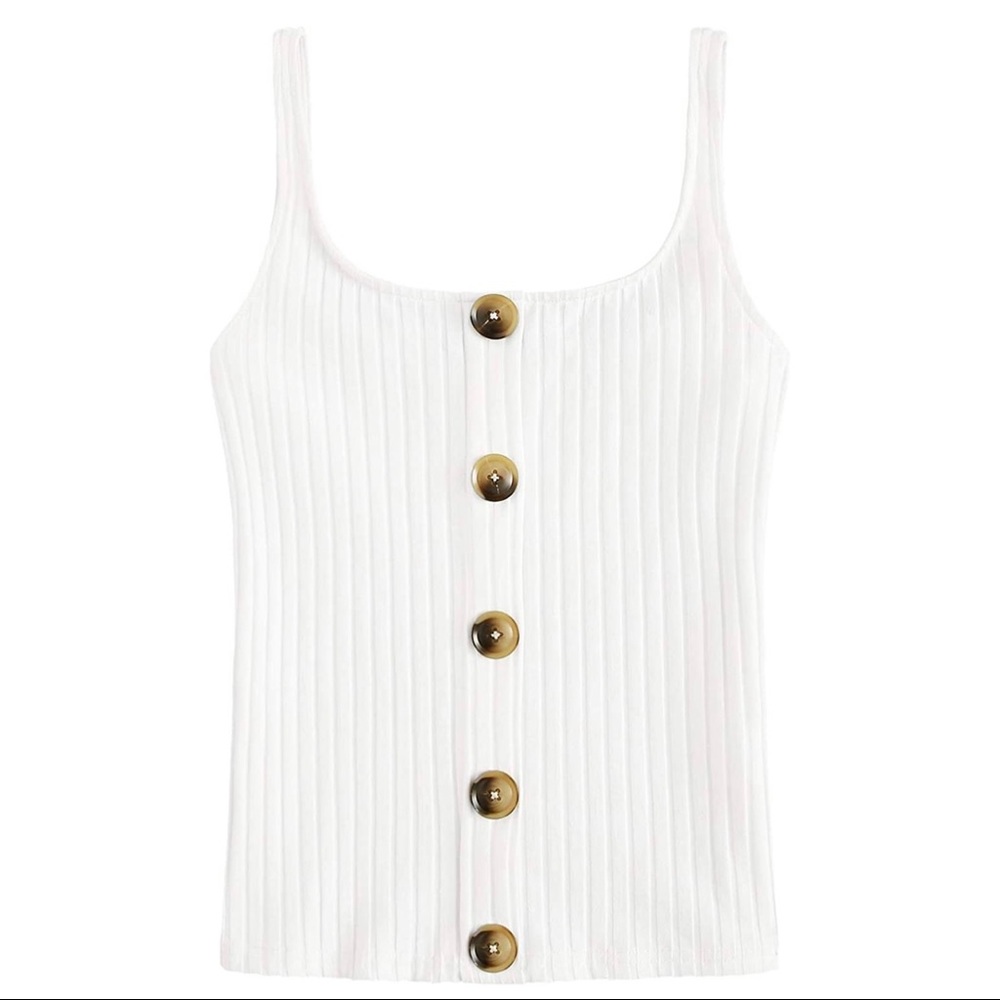 White Ribbed Tank